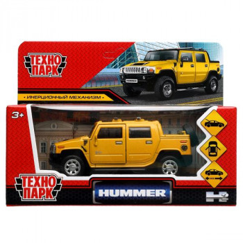 Машина Hummer H2 Pickup 12 см желтая металл инерция Технопарк HUM2PICKUP-12-YE