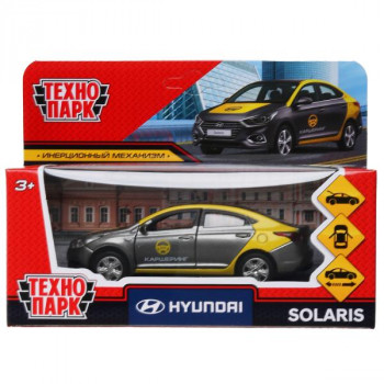 Машина Hyundai Solaris Каршеринг 12 см металл инерция Технопарк SOLARIS2-12DEL-GY