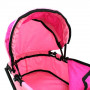 Коляска-люлька для кукол розовый меланж (черный кант, цикламен) 9619/цвeт№3