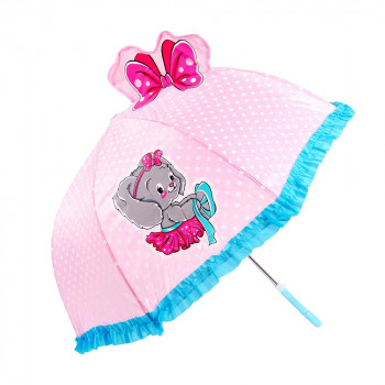 Зонт-трость Зайка розовый объёмный (ткань) Mary Poppins 53578