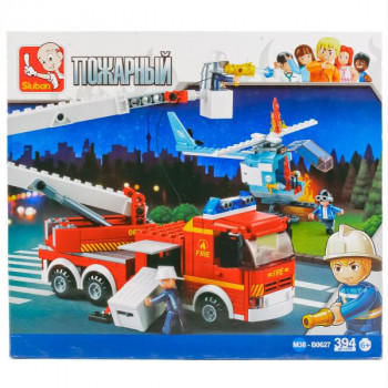 Конструктор Пожарная машина + вертолет (394 детали) Sluban M38-B0627