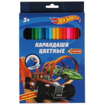 Цветные карандаши Hot Wheels 18 цветов шестигранные Умка CPH18-55406-HW