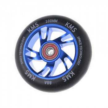 Колесо для трюкового самоката KMS Sport 100 мм алюминий синий спиральная звезда 20048