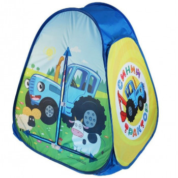 Палатка детская игровая Синий Трактор 81х90х81см в сумке "Играем вместе"