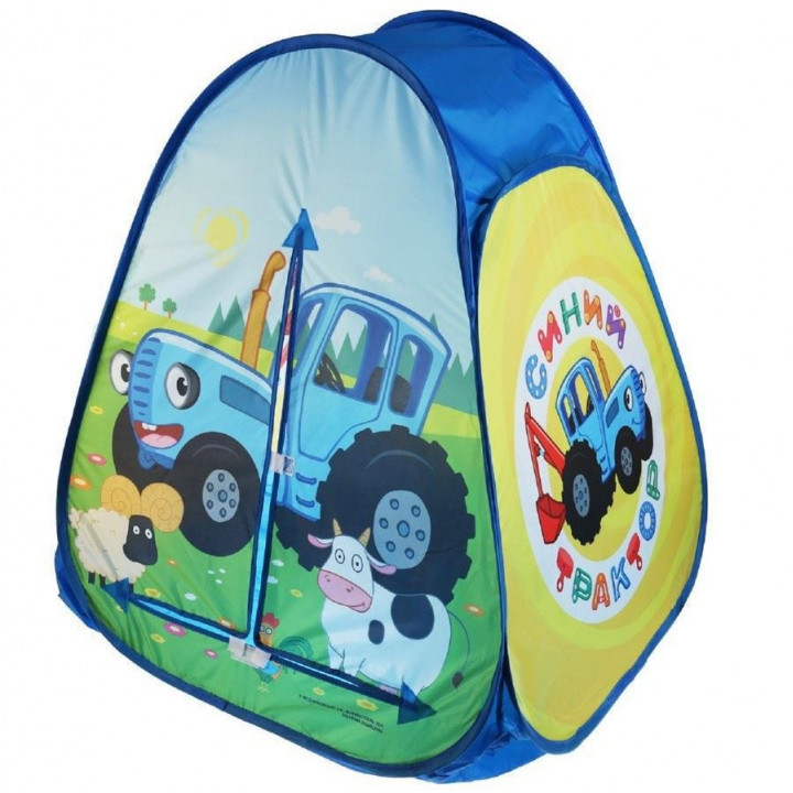 Палатка детская игровая Синий Трактор 81х90х81см в сумке "Играем вместе"