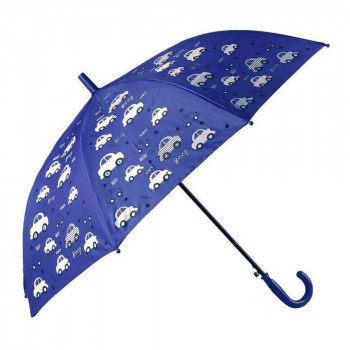 Зонт-трость Машинки синий полуавтомат (ткань) 69990-1