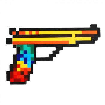 Пистолет пиксель желтый 20 см (дерево) KR2707217-4