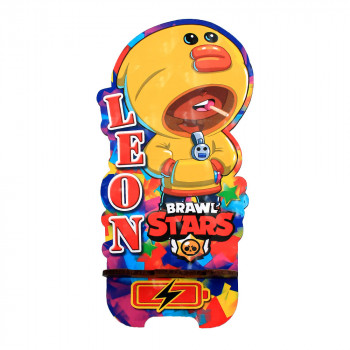 Подставка для телефона Brawl Stars Leon желтая 19 см (дерево) KR270719-27
