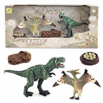 Набор динозавров Jurassic dinosaur world (2 шт + аксессуары) Benteng BT829A-07