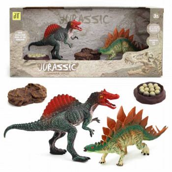 Набор динозавров Jurassic dinosaur world 2 шт + аксессуары Benteng BT829A-07