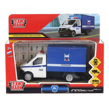 Машина ГАЗель Next Полиция 14 см синяя металл инерция Технопарк NEXTKUNG-15POL-WH