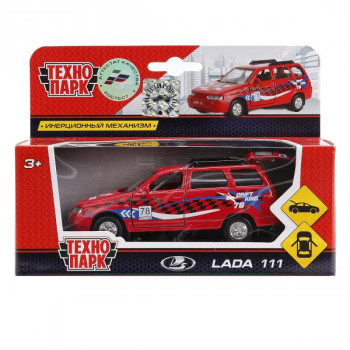 Машина Lada 111 Спорт 12 см красная металл инерция Технопарк SB-16-67-S-WB