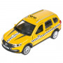Машина Lada Granta Cross Такси 12см, металл, инерция, свет, звук, Технопарк GRANTACRS-12SLTAX-YE
