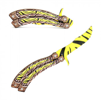 Нож-бабочка Зуб тигра 17 см (дерево) KR2707223-8