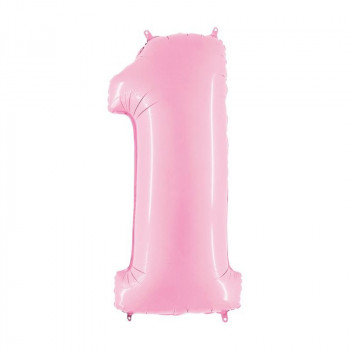 Шар воздушный Цифра 1 Pastel Pink фольгированный (82 см) 1207-4295