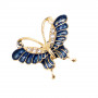 Брошь Бабочка синяя (золото) Malina С-25-4