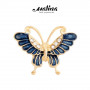 Брошь Бабочка синяя (золото) Malina С-25-4
