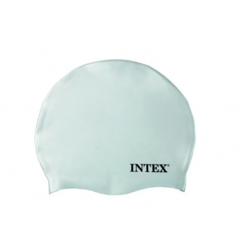 Шапочка для плавания INTEX, силикон, белая, от 8 лет