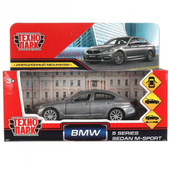 Машина металл BMW 5-ER SEDAN M-SPORT 12 см, двери, багаж, сер, кор. Технопарк