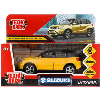 Машина металл SUZUKI VITARA S 2015 12 см, двери, багаж, инер, золотой, кор. Технопарк