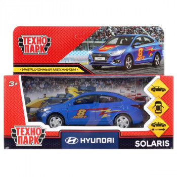 Машина металл hyundai solaris спорт 12см, откр. двери, инерц.синий Технопарк SOLARIS2-12SRT-BU