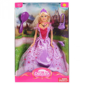 Кукла c аксессуарами Defa Lucy (свет, звук)  в фиолетовом платье