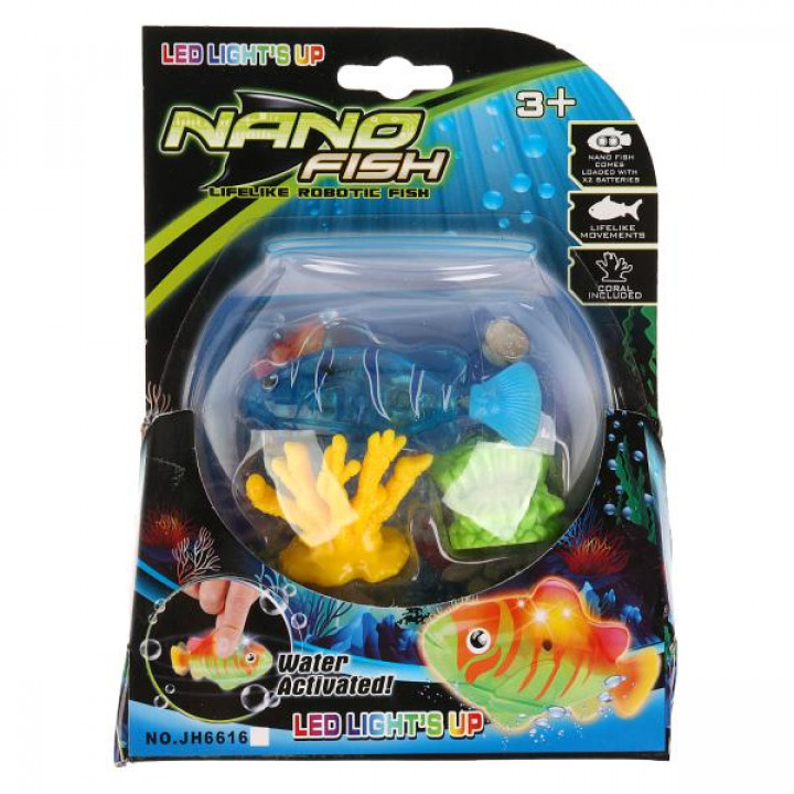Рыбка NanoFish со светом на батарейках JH6616
