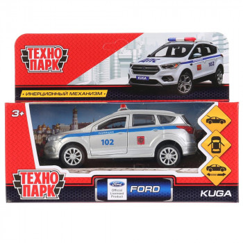 Машина Ford Kuga Полиция 12 см серебро металл инерция Технопарк KUGA-P