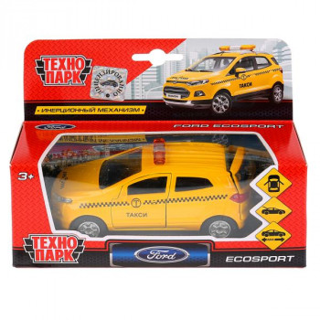 Машина Ford Ecosport Такси 12 см желтая металл инерция Технопарк SB-18-21-T-WB