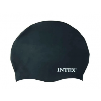 Шапочка для плавания INTEX, силикон, черная, от 8 лет