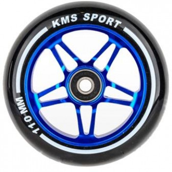 Колесо для трюкового самоката KMS Sport 110 мм алюминий синий прямая звезда 20014