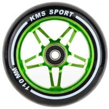 Колесо для трюкового самоката KMS Sport 110 мм алюминий зеленый прямая звезда 20014