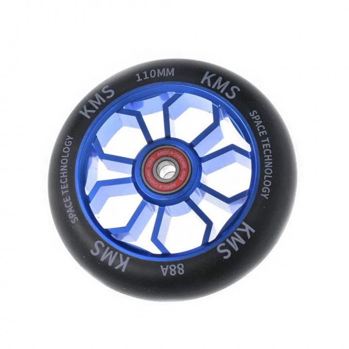 Колесо для трюкового самоката KMS Sport 110 мм алюминий синий медуза 5996