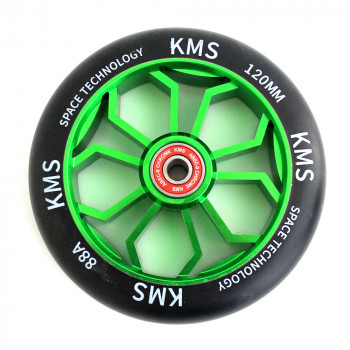 Колесо для трюкового самоката KMS Sport 120 мм алюминий зеленый медуза 20038