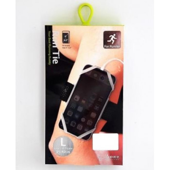 Держатель для смартфона Bone Collection RUN TIE, силикон, на руку (размер L), для 4.0'-6.5', серый