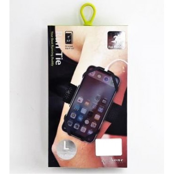 Держатель для смартфона Bone Collection RUN TIE, силикон, на руку (размер L), для 4.0'-6.5', черный
