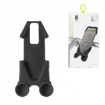 Держатель для смартфона BikeTie Speaker силиконовый 4.0"-6.3" черный Bone Collection 173010