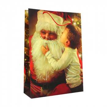 Пакет подарочный Санта Клаус Шепчу на ушко 44х31х12 см 70048
