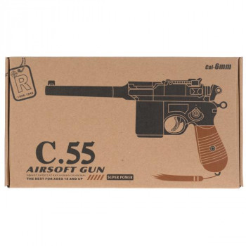 Пистолет пневматический Airsoft Gun C55 (металл, съемный магазин, пульки) 100001969