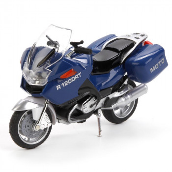 Модель Мотоцикл Туристбайк 12,5см синий металл (свет, звук, подвижные элементы) Технопарк 586856-R-1
