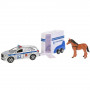 Машина Kia Sorento Prime Полиция 12 см + фургон с лошадью металл инерция Технопарк SB-18-06WB