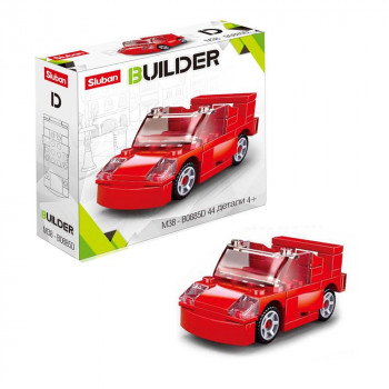 Конструктор Машина красная (44 детали) пластик Sluban Builder M38-B0885D