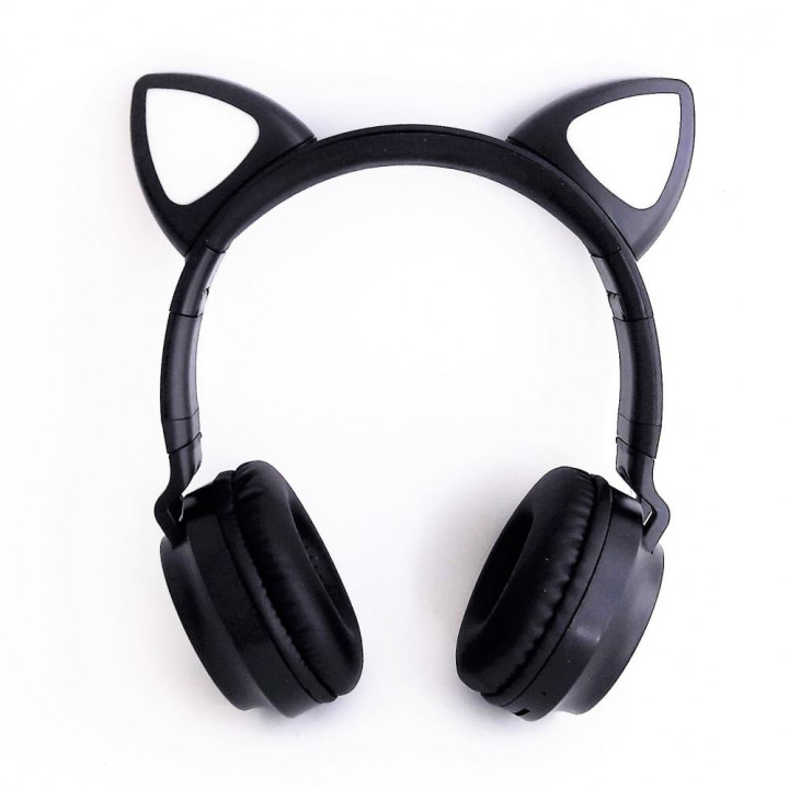Наушники с ушками Cat ear черные
