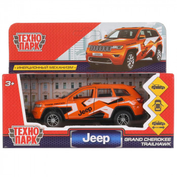 Машина Jeep Grand Cherokee Спорт 12 см оранжевая металл инерция Технопарк CHEROKEE-12-SRT