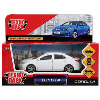 Машина Toyota Corolla 12 см белая металл инерция Технопарк COROLLA-WT