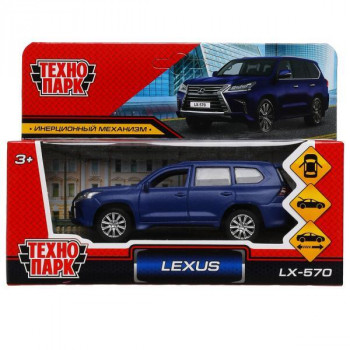 Машина Lexus LX-570 12 см матовая синяя металл инерция Технопарк LX570-12FIL-BU