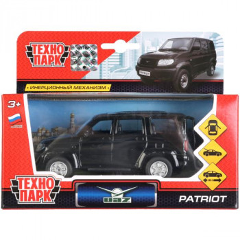 Машина Uaz Patriot Внедорожник 12 см черная металл инерция Технопарк SB-17-81-UP1-WB