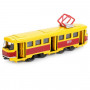 Набор Городской транспорт Трамвай с остановкой и акс. 16,5см металл инерция Технопарк SB-17-14-A-WB
