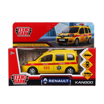 Машина Renault Kangoo Реанимация 12 см желтая металл инерция Технопарк KANGOO-12AMB-YE