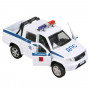 Машина Uaz Pickup Полиция 12 см белая металл инерция Технопарк PICKUP-P-WH